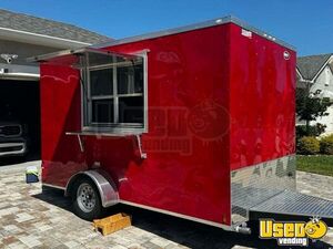 2023 7x12ta Kitchen Food Trailer Diamond Plated Aluminum Flooring Florida for Sale