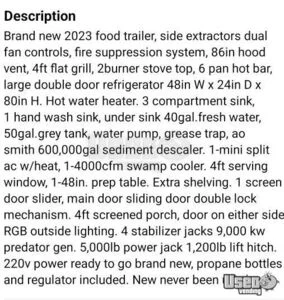 2023 Kitchen Trailer Kitchen Food Trailer Interior Lighting New Mexico for Sale