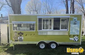 2024 8' x 16' Kitchen Food Concession Trailer with Pro Fire System for Sale in Massachusetts!