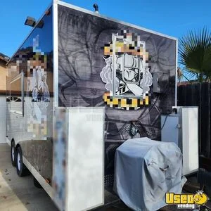 2024 Kitchen Trailer Kitchen Food Trailer Diamond Plated Aluminum Flooring California for Sale