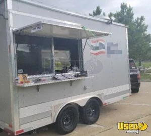 2025 14ft Base Kitchen Trailer Kitchen Food Trailer Stainless Steel Wall Covers Texas Gas Engine for Sale