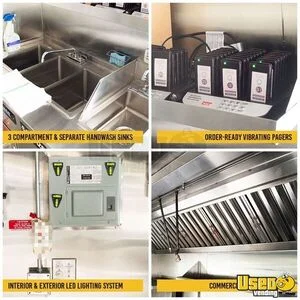 2025 20' Commercial Food Trailer Kitchen Food Trailer Diamond Plated Aluminum Flooring Florida for Sale
