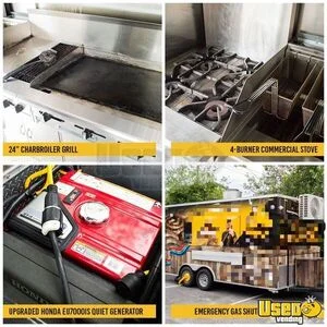 2025 20' Commercial Food Trailer Kitchen Food Trailer Exterior Customer Counter Florida for Sale