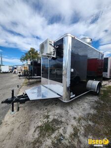 2025 7x12 Black Kitchen Food Trailer Air Conditioning Florida for Sale