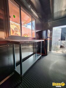 2025 7x12 Black Kitchen Food Trailer Diamond Plated Aluminum Flooring Florida for Sale