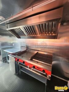 2025 7x12 Black Kitchen Food Trailer Exterior Customer Counter Florida for Sale