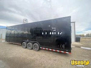 2025 8.5x32 Black W/bo Cust Conc-11401 8.5'x32' Black W/ Blackout Custom Concession Kitchen Food Trailer Cabinets Colorado for Sale