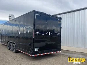 2025 8.5x32 Black W/bo Cust Conc-11401 8.5'x32' Black W/ Blackout Custom Concession Kitchen Food Trailer Exterior Customer Counter Colorado for Sale
