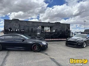 2025 8.5x32 Black W/bo Cust Conc-11401 8.5'x32' Black W/ Blackout Custom Concession Kitchen Food Trailer Exterior Work Lights Colorado for Sale