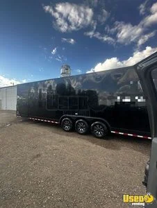 2025 8.5x32 Black W/bo Cust Conc-11401 8.5'x32' Black W/ Blackout Custom Concession Kitchen Food Trailer Refrigerator Colorado for Sale