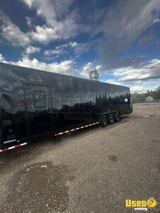 2025 8.5x32 Black W/bo Cust Conc-11401 8.5'x32' Black W/ Blackout Custom Concession Kitchen Food Trailer Upright Freezer Colorado for Sale