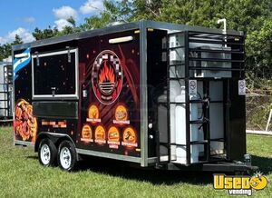 2025 8’x16’ Kitchen Food Trailer Stainless Steel Wall Covers Indiana for Sale