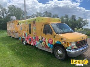 Inspected 2002 Ford E-350 Diesel Fun Foods Vending Truck with 2013 Trailer for Sale in Alberta!