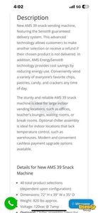 Ams Snack Machine 4 Florida for Sale