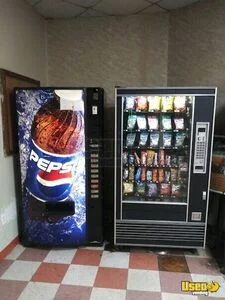 1 Automatic Products AP600 Snackshop Snack and 1 Pepsi Wrapped Soda Vending Machine For Sale in New York!