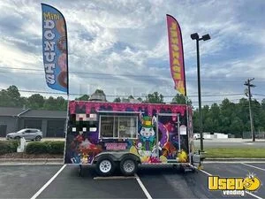 Turnkey Business 8' x 16' Lil Orbits Donut Trailer Kitchen Bakery Concession Food Trailer For Sale in North Carolina!