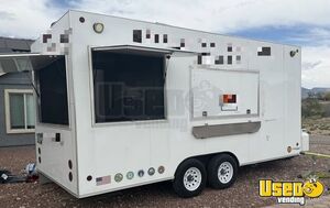 2020 8.5 x 18' Barbecue Kitchen Concession Trailer with. Enclosed Porch + Pro Fire System for Sale in Arizona!