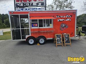 2024 7.5' x 18' Barbecue Kitchen Food Concession Trailer w/ Porch for Sale in Arkansas!