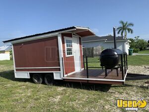 Beautiful Barn-Style Barbecue Food Concession Trailer with Porch & Huge BBQ Smoker for Sale in Florida!