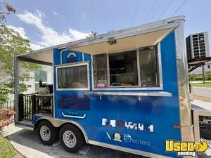 2021 8.5' x 14' Barbecue Food Concession Trailer with Fire Suppression & Porch for Sale in Florida!