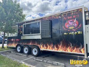 2021 8.5' x 23' Barbecue Food Concession Trailer with Fire Suppression and 6' Porch for Sale in Florida!