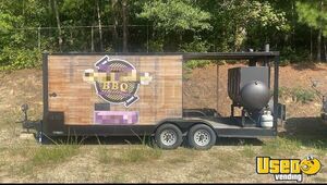 Self-Sufficient Barbecue Concession Trailer with Porch / Mobile BBQ Rig for Sale in Georgia!
