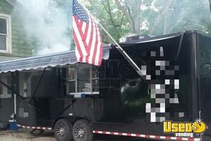 2018 8.5' x 24' BBQ Concession Trailer with Screened-In Porch and Loaded Commercial Kitchen for Sale in Illinois!