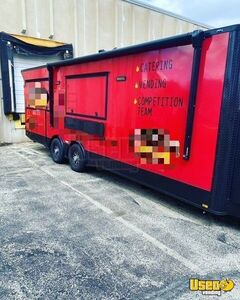 2020 8.5' x 26' Barbecue Food Concession Trailer with Fire Suppression & Enclosed Porch for Sale in Illinois!