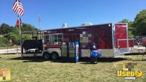 2015 8.5' x 36' Barbecue Food Trailer with Interior Bathroom | Concession Trailer for Sale in Maine!