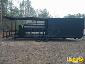 33' Barbecue Concession Trailer | Mobile BBQ Unit with Open Porch for Sale in Mississippi!