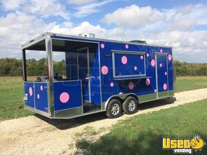 2018 8.5' x 18' Commercial BBQ Kitchen Concession Trailer with Porch for Sale in Missouri!