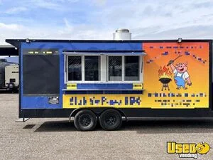 2024 8' x 20' Barbecue Kitchen Food Concession Trailer with Smoker + Pro Fire System for Sale in Montana!