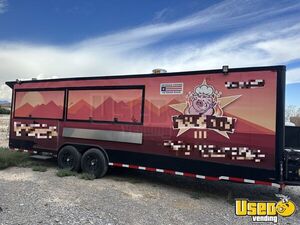 2022 8' x 26' Barbecue Food Concession Trailer with Commercial Kitchen and Porch for Sale in Nevada!