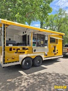 8' x 18'  Barbecue Food Concession Trailer with Fire Suppression + Porch for Sale in New Mexico!