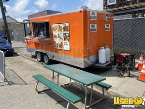 Like-New - 2018 8' x 16' Barbecue Food Concession Trailer with Porch & Pro-Fire Suppression for Sale in New York!