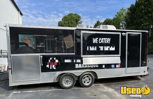 Turnkey Business 2020 7.5' x 24' Commercial BBQ Rig Kitchen Trailer with Porch for Sale in South Carolina!