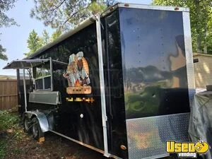 2015 8.5' x 16' Barbecue Kitchen Food Concession Trailer w/ 4' Porch and Smoker for Sale in South Carolina!