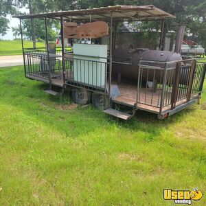 Custom Built -  7' x 19' Barbecue Catering Trailer with 500 Gallon BBQ Smoker for Sale in Texas!
