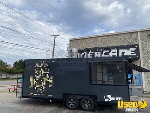 LIKE NEW 2023 20' BBQ Smoker Mobile Kitchen Concession Trailer with Enclosed Patio / Porch for Sale in Texas!