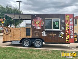 Turnkey 2021 Homemade 18' Barbecue Food Concession Trailer with Porch for Sale in Texas!