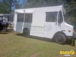 Turnkey BBQ Business 2002 GMC Workhorse Step Van Food Truck & Large Reverse Flow BBQ Smoker for Sale in Florida!