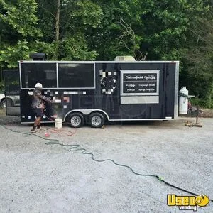 22' Diamond Cargo Barbecue Food Concession Trailer with Fire Suppression & Porch for Sale in Virginia!
