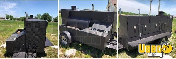 Commercial Grade Open Barbecue Smoker With Rib Warmer Open Bbq Smoker Trailer Illinois for Sale