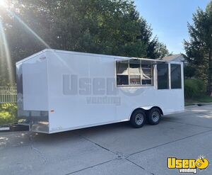 NEW - 2024 8.5' x 20' Rock Solid Empty Concession Trailer with 6' Screened Porch for Sale in Colorado!