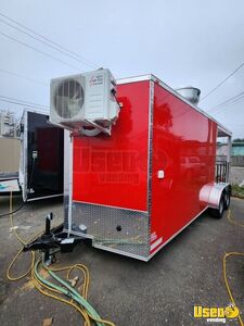 New 2025 7' x 18' Kitchen Food Concession Trailer with Porch for Sale in Florida!