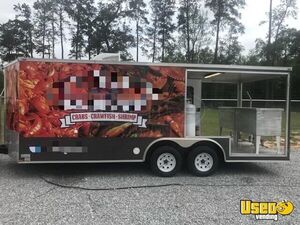 Licensed Turnkey 2017 - 8' x 20' Mobile Seafood Crawfish Boil Concession Trailer w/ Porch for Sale in Louisiana!
