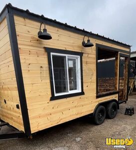 BRAND NEW RUSTIC STYLE 2023 - 8' x 16' Food Concession Trailer with Screened Porch for Sale in Texas!