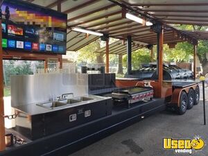 Gooseneck Barbecue Concession Trailer Barbecue Food Trailer Cabinets Texas for Sale