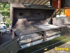 Gooseneck Barbecue Concession Trailer Barbecue Food Trailer Hot Water Heater Texas for Sale