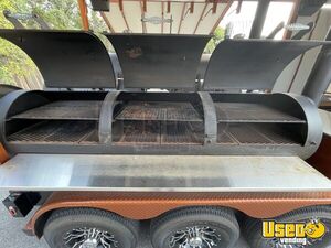Gooseneck Barbecue Concession Trailer Barbecue Food Trailer Interior Lighting Texas for Sale